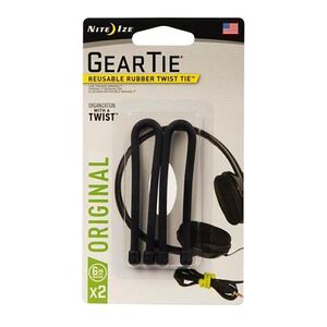 Nite Ize 2-Piece Reusable Rubber Twist Gear Tie Black 6inch Nite Ize 2-Piece Reusable Rubber Twist Gear Tie Black 6inch